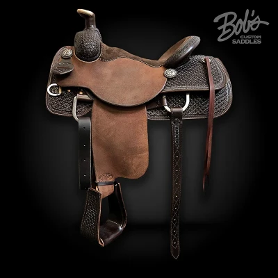 Roping Saddle 134 custom western roping saddle handcrafted for team roping performance.